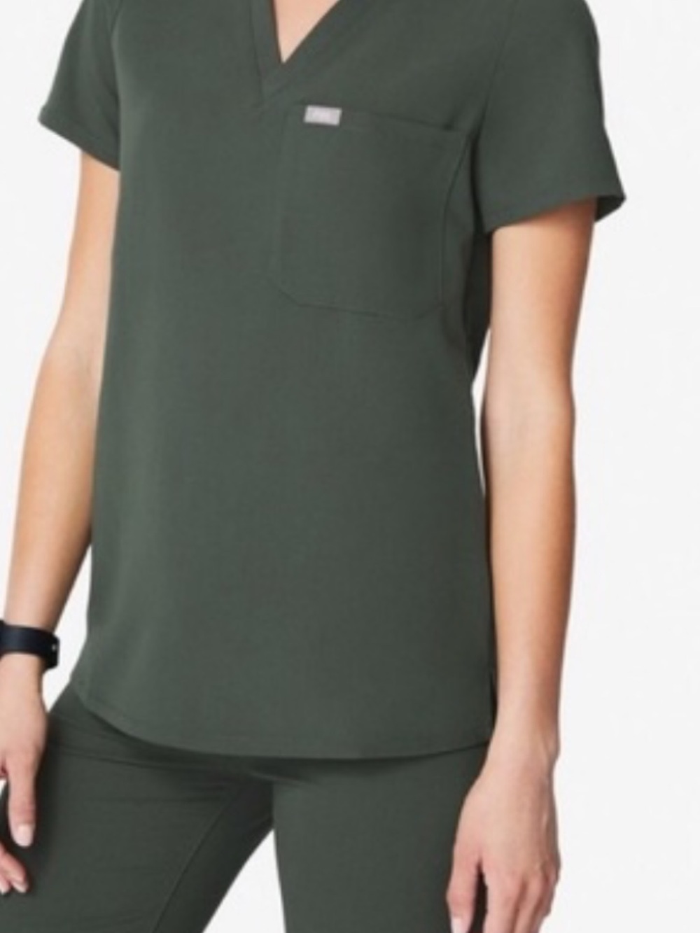 Figs Moss Green technical collection scrub set XXS top/XXS-P pants